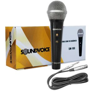 Microfone Dinâmico Soundvoice SM100 Unidirecional Chave On/Off -| C020257